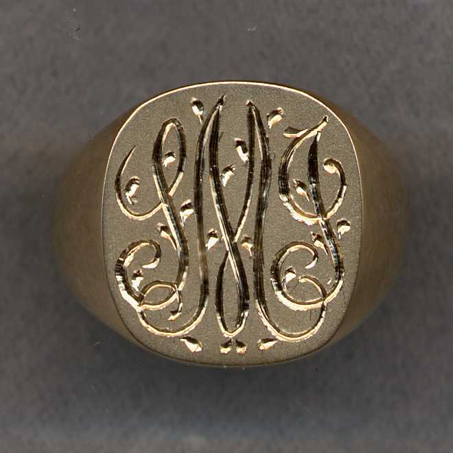 Personalized Handengraved monogram Initials Ring -available in